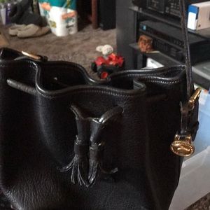 Black Dooney Bourke draw string leather purse
